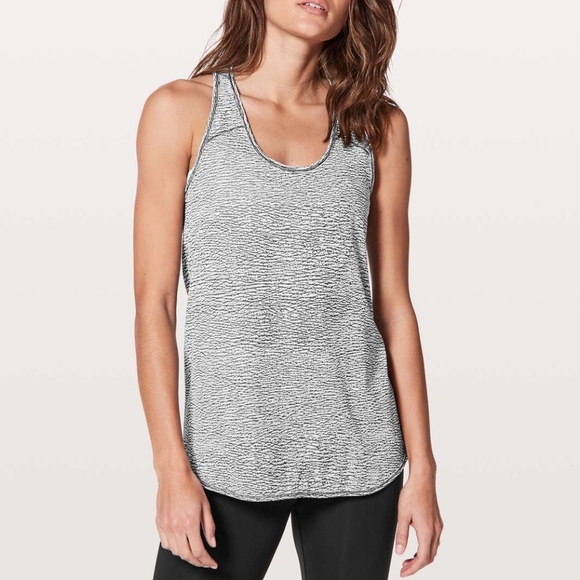 lululemon athletica Tops - Lululemon Essential Tank - Sheer Luon Pebble Jacquard White Black